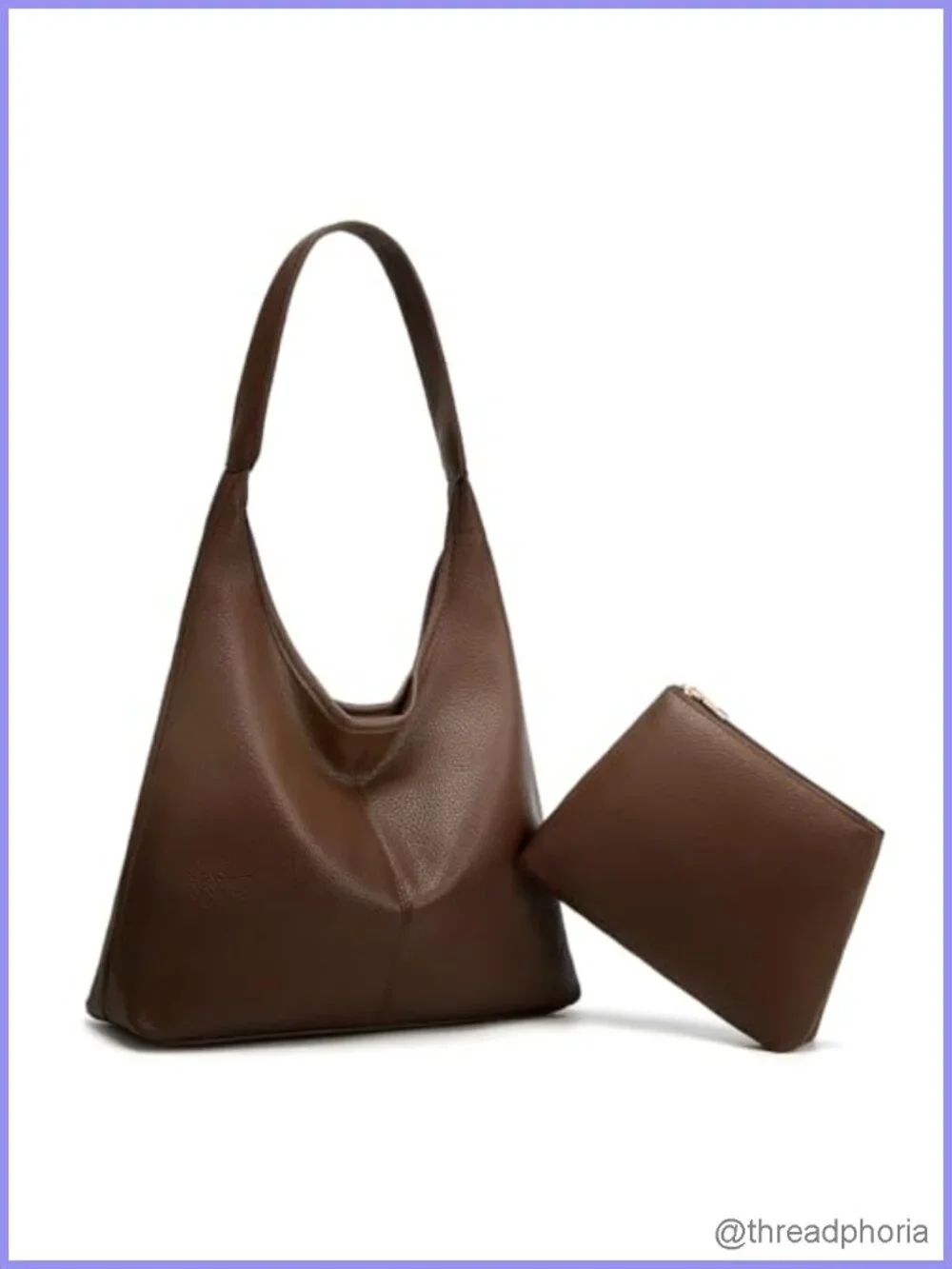 Large PU Leather Hobo Shoulder Bag Slouchy Tote Purse for Work Travel